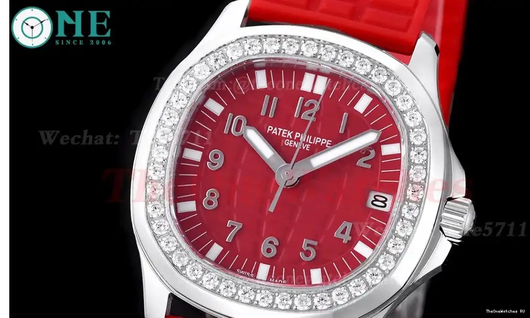 A324 Diamond RU Ladies Red 35mm Aquanaut SS TWF Bezel 0324